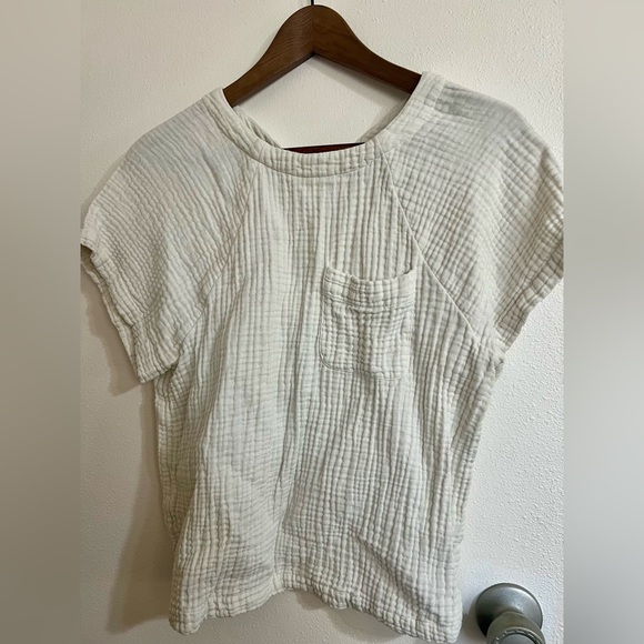Madewell Tops - Madewell Cream Lightspun Renwood Button-Back Top SzXS BohoChic Whimsical Coastal